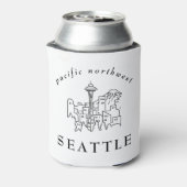 Seattle Skyline Pacific Northwest Minimale Outline Blikjeskoeler (Blikje Achterkant)