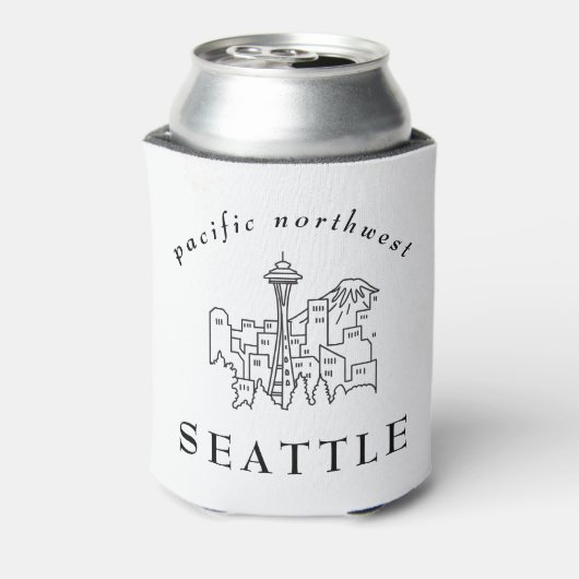 Seattle Skyline Pacific Northwest Minimale Outline Blikjeskoeler (Blikje Achterkant)