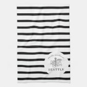 Seattle Skyline Pacific Northwest Minimale Outline Theedoek (Verticaal)