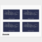 Seattle Skyline Rechthoekige Sticker (Vel)