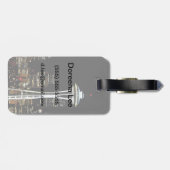 Seattle skyline 's nachts, met Space Needle. Bagagelabel (Achterkant horizontaal)