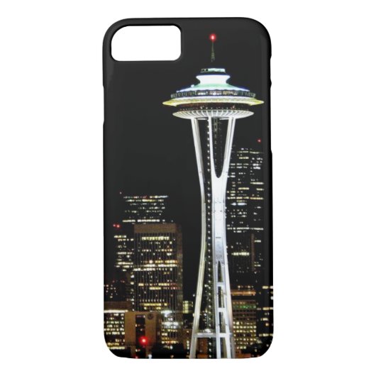 Seattle skyline 's nachts met Space Needle Case-Mate iPhone Case (Achterkant)