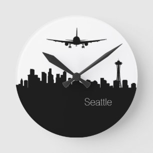 seattle skyline silhouette wall klok