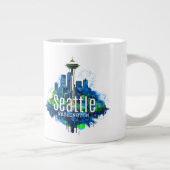 Seattle Skyline Stroke Extra Grote Beker (Rechts)