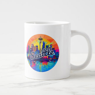 Seattle Skyline Stroke Extra Grote Beker
