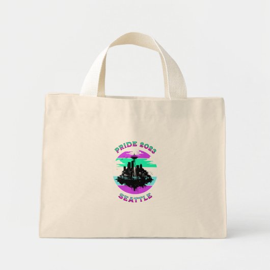 Seattle Skyline Stroke Mini Tote Bag (Voorkant)