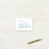 Seattle Skyline Stroke Post-it® Notes (Op bureau)