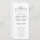 Seattle Skyline stylisé | Programme de mariage (Devant)