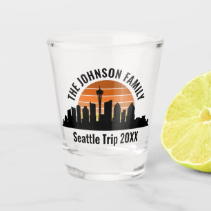 Seattle Skyline Sunset aangepaste familie vakantie Shot Glas