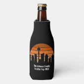 Seattle Skyline Sunset Gepersonaliseerde Trip Keep Flesjeskoeler (Fles Voorkant)