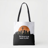Seattle Skyline Sunset Trip Keepsake gepersonalise Draagtas (Voorkant)