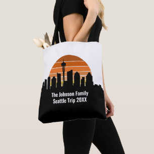 Seattle Skyline Sunset Trip Keepsake gepersonalise Draagtas