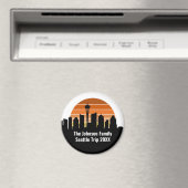 Seattle Skyline Sunset Trip Keepsake gepersonalise Magneet (Insitu (Vaatwasser))
