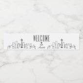 Seattle Skyline | Welkomstbericht Waterfles Etiket (Enkel label)