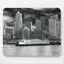 seattle skyline zwart - wit