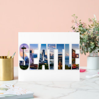 Seattle Stadssilhouet Iconische Seattle Bezienswaa Acryl Bord