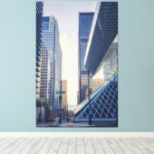 Seattle Street Uitzicht met moderne architectuur Canvas Afdruk (Insitu (Houten vloer))