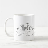 Seattle Stylized Skyline Koffiemok (Links)