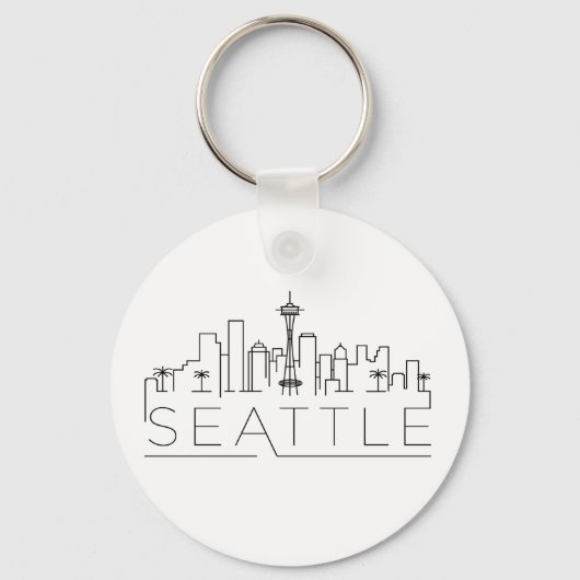 Seattle Stylized Skyline Sleutelhanger (Voorkant)
