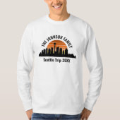 Seattle Trip Skyline Sunset Custom Long Sleeve T-shirt (Voorkant)