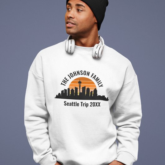 Seattle Trip Skyline Sunset Personalized Trui