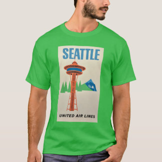 SEATTLE United Airlines Reisposter SEATTLE Reis T-shirt