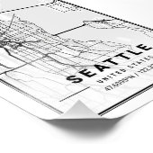 Seattle - United States Ligth City Map Foto Afdruk (Hoek)