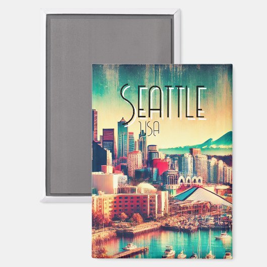 Seattle, Verenigde Staten Magneet (Voorkant / Achterkant)