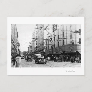 Seattle, WA Street Scene Downtown Foto Briefkaart