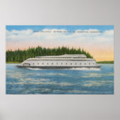 Seattle, WA - Uitzicht van Kalakala Ferry op Puget Poster (Voorkant)