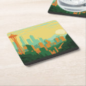 Seattle, WA Vierkante Kartonnen Onderzetter (Schuin)