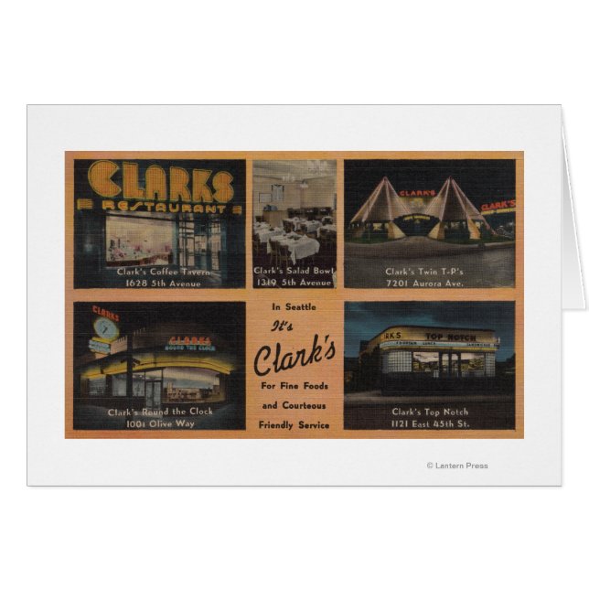 Seattle, WAAD pour Clark's Restaurants (Devant horizontal)