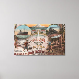 Seattle, WAAD voor Alaska Yukon Pacific Expo. Canvas Afdruk