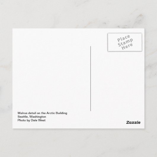 Seattle Walrus Briefkaart (Achterkant)