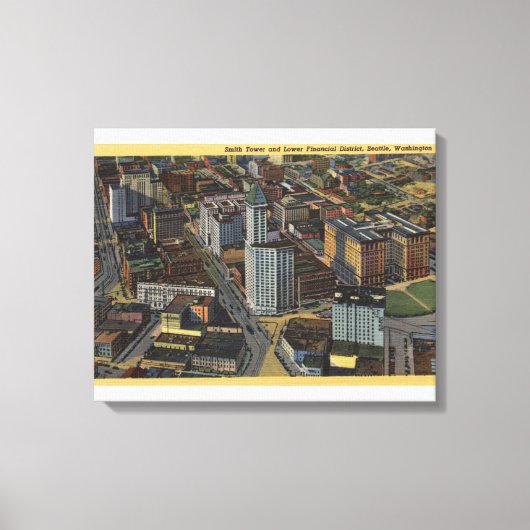 Seattle, Washington, antenne van Smith Canvas Afdruk (Voorkant)