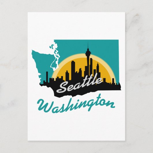 Seattle Washington Briefkaart (Voorkant)