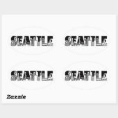 Seattle Washington City Skyline Silhouette Sticker (Vel)