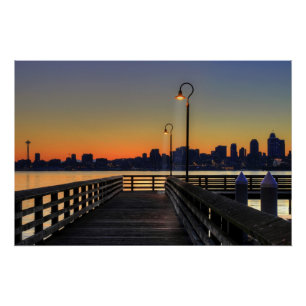 Seattle Washington Downtown Skyline Perfect Poster