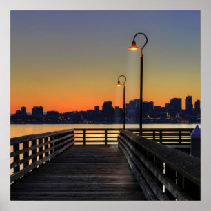 Seattle Washington Downtown Skyline Poster