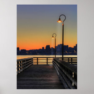 Seattle Washington Downtown Skyline Poster
