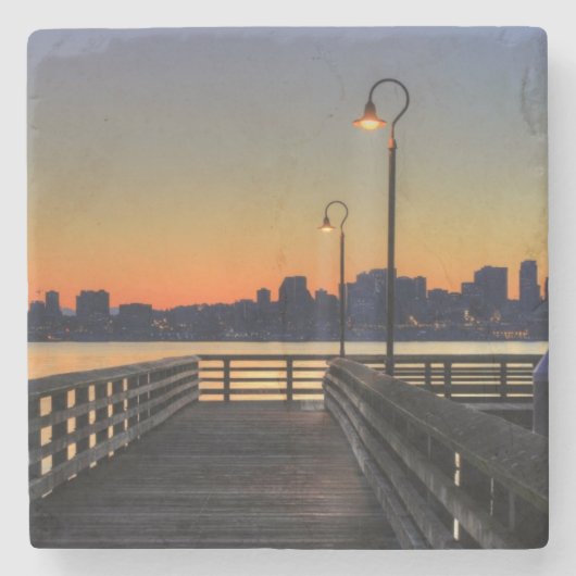 Seattle Washington Downtown Skyline Stenen Onderzetter (Voorkant)