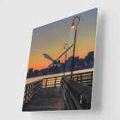 Seattle Washington Downtown Skyline Vierkante Klok (Hoek)