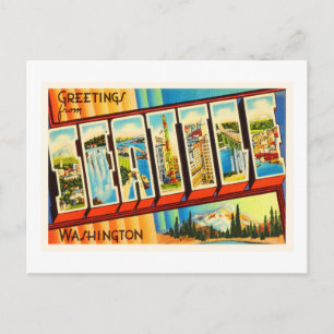 Seattle Washington, een oude Vintage Travel Souven Briefkaart