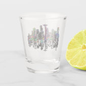 Seattle, Washington in graffiti Shot Glass Glas (Achterkant)