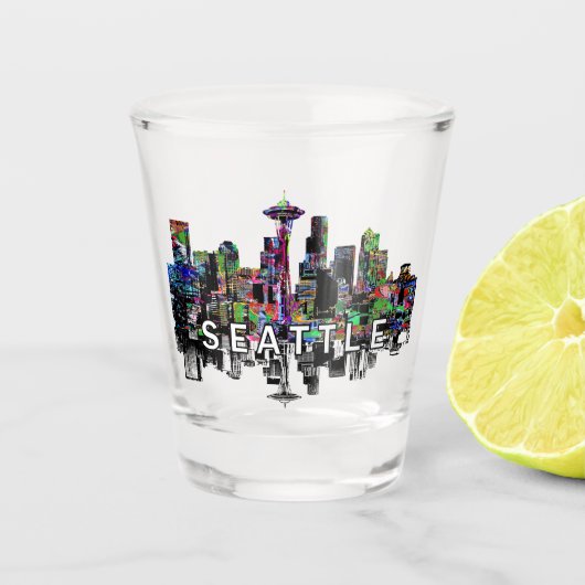 Seattle, Washington in graffiti Shot Glass Glas (Voorkant)