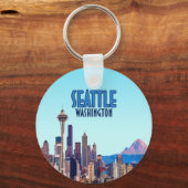 Seattle Washington in het centrum van de Rainier-V Sleutelhanger (Voorkant)