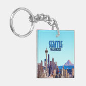 Seattle Washington in het centrum van de Rainier-V Sleutelhanger (Voorkant Links)