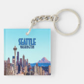 Seattle Washington in het centrum van de Rainier-V Sleutelhanger (Achterkant)