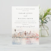 Seattle Washington  Landscape Wedding Anniversary Kaart (Staand voorkant)