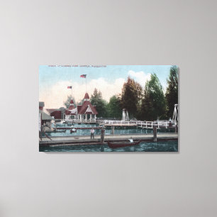 Seattle, Washington Madison Park Scene Canvas Afdruk